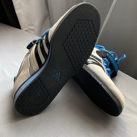 Adidas runners  white, black stripes bright blue athletic gym - Picture 7 of 8